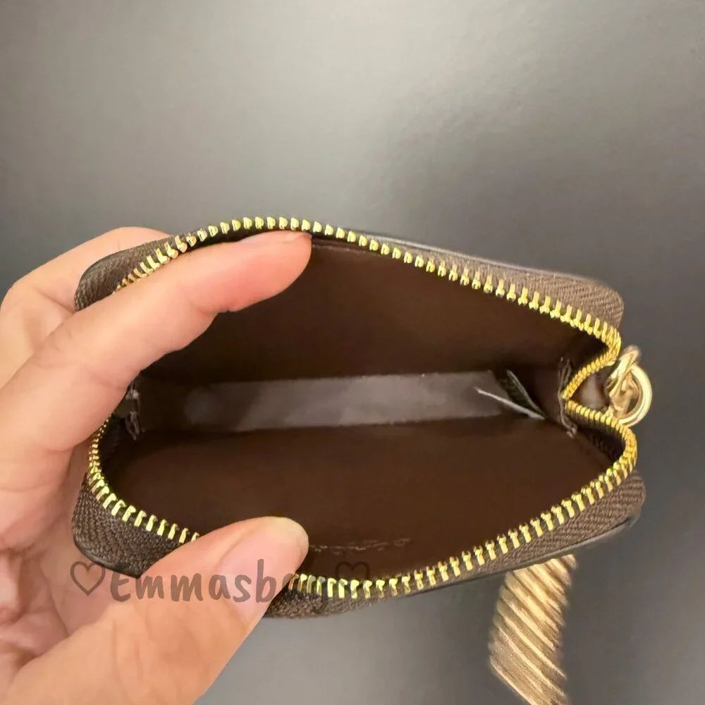 Coach Zip Card Case CCV89 smooth leather/Gold/Maple - Picture 6 of 7